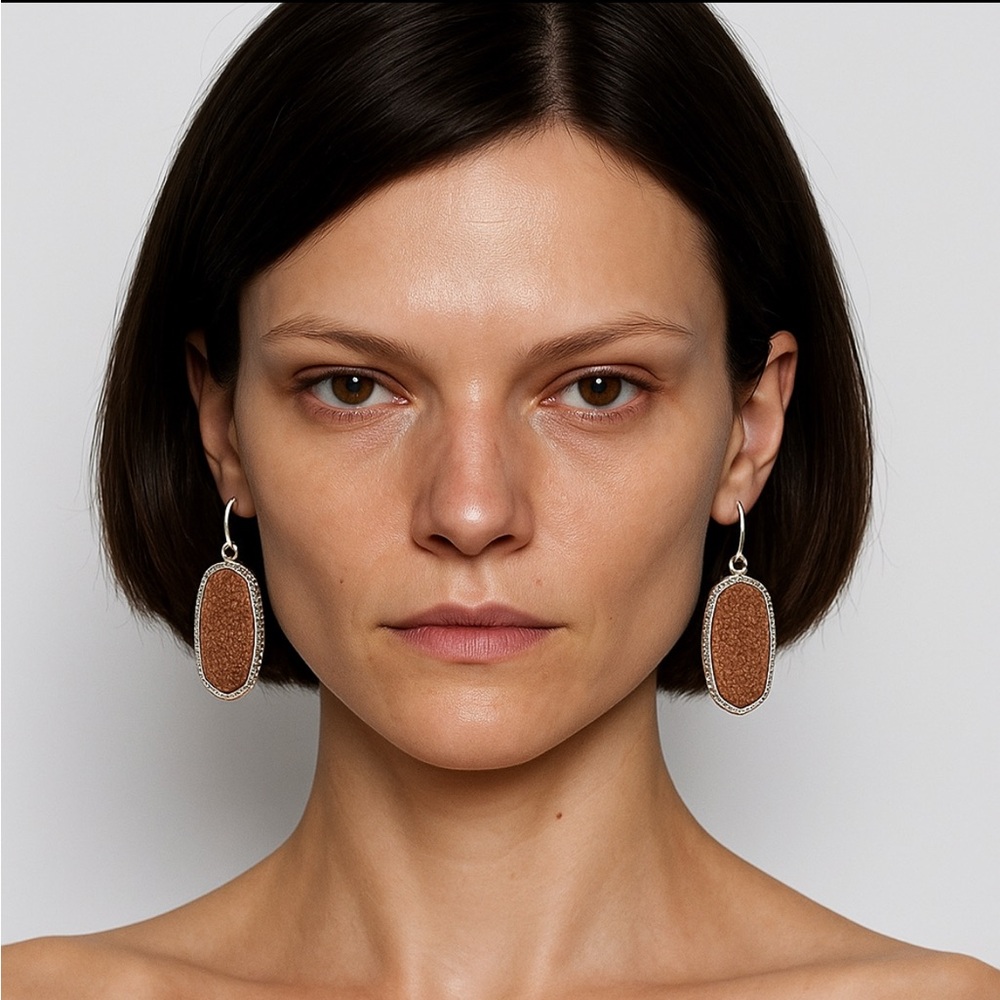 Sparkly Kendra Bronze Drop Earrings